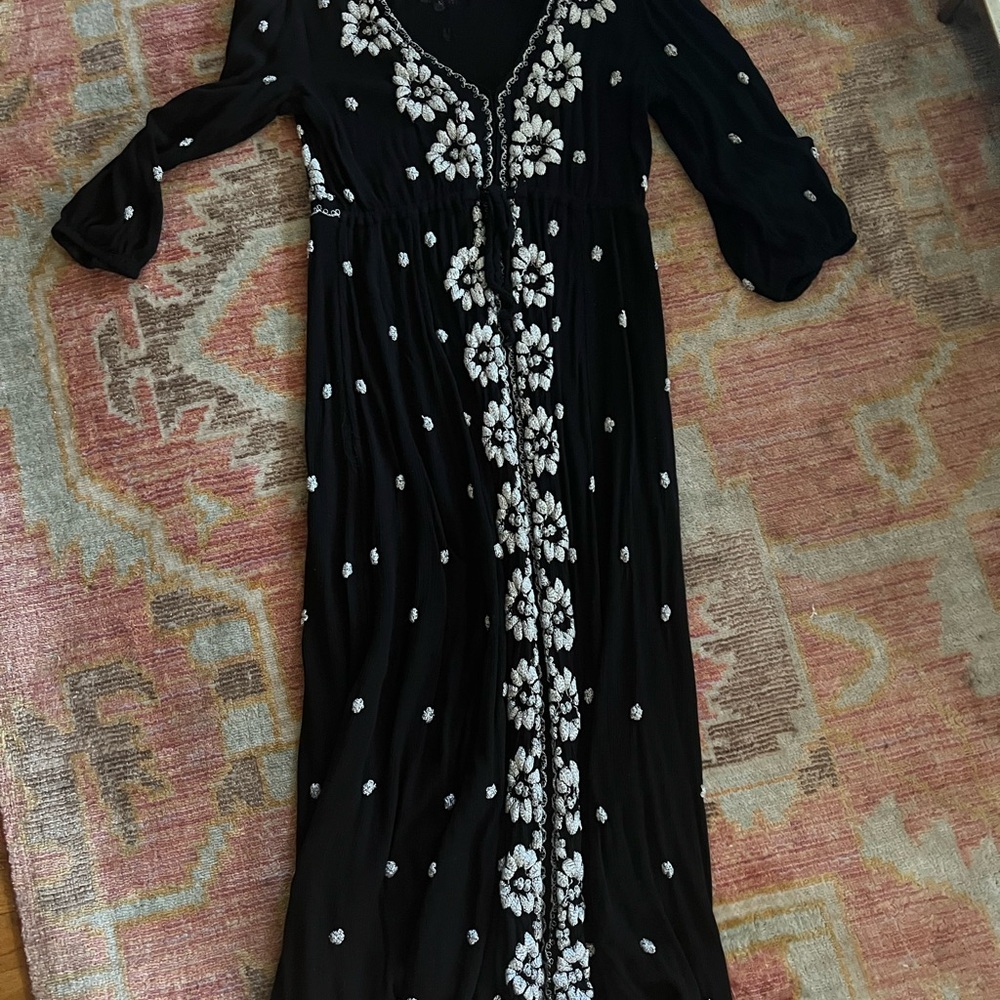 Free People Floral Embroidered Dress, Small, EUC